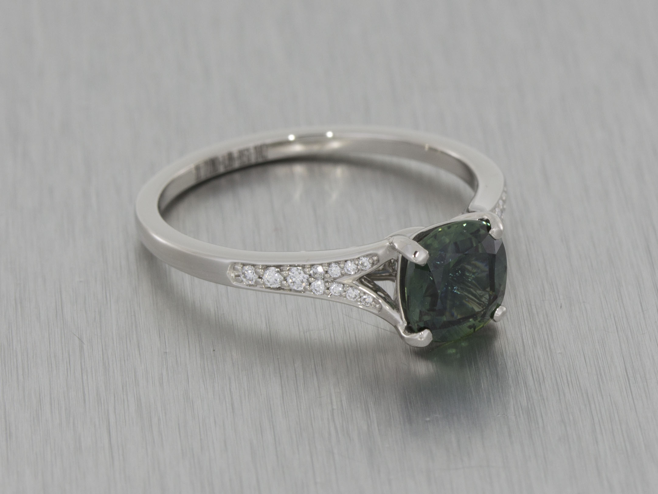 Australian blue sapphire split shank engagement ring Portfolio